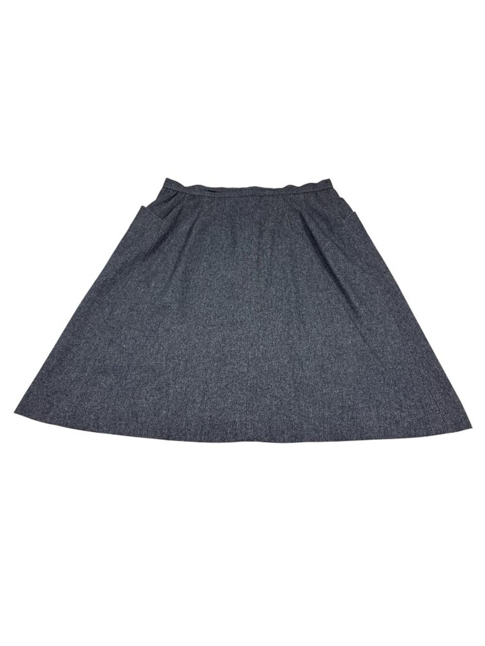 Halston III Vintage Womens Gray Wool A-Line Skirt Size 12P Mid-Length (ii786)